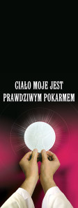 Baner na Boże Ciało "Ciało moje .." 75x200 cm