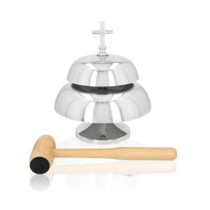 Gong - mosiądz - drewniany młotek - 29 cm 