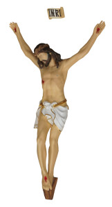 Korpus Chrystusa na krzyż, materiał żywiczny, rozmiar 103 cm x 50 cm