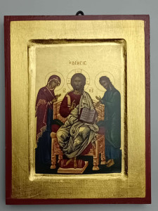 Ikona bizantyjska - Deesis, 18 x 14 cm