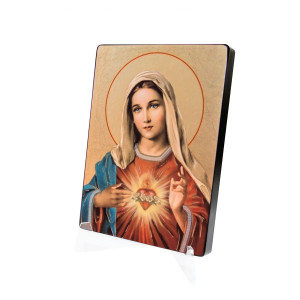 Najświętsze Serce Maryi - ikona naklejana 14,5 x 19,5 cm. 