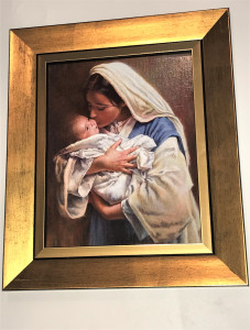 Obraz Matka Boska z Dzieciątkiem w ramie 33 x 28 cm