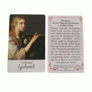 Obrazek plastikowy z modlitwą Archanioł Gabriel