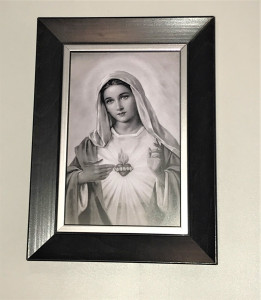 Obraz w ramie Serce Maryi, 14 x 9 cm 