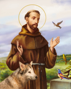 Wyklejanka - Diamentowa Mozaika - św. Franciszek z Asyżu z wilkiem
