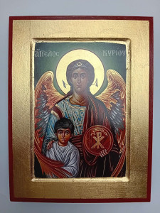 Ikona bizantyjska - Anioł Stróż, 23,5 x 18 cm