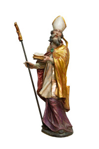 Święty Magnus Biskup, rzeźba drewniana, wysokość 90 cm