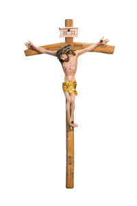 Krzyż z pasyjką, rzeźba drewniana, wysokość 65 cm