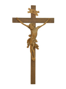 Krzyż z pasyjką, rzeźba drewniana, wysokość 80 cm