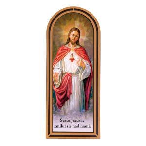 Serce Jezusa - Obraz półokrągły w ramce HDF
