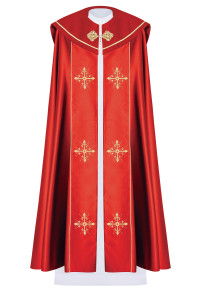 Kapa liturgiczna z haftowanymi krzyżami