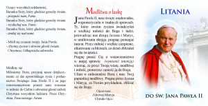 Folderek - Litania do Św. Jana Pawła II (25 szt),  6,5 x 10 cm