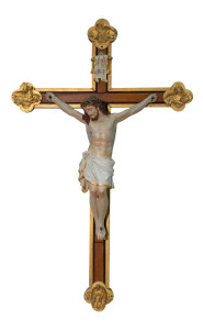 Krzyż z pasyjką, rzeźba drewniana, wysokość 155 cm
