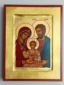 Ikona bizantyjska - św. Rodzina, 23,5 x 18 cm