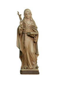 Święta Monika, drewniana rzeźba bejcowana, wysokość 30 cm
