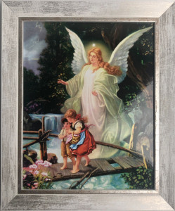 Obraz w ramie Anioł Stróż, 30 x 25 