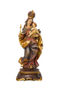 Madonna z podstawą, styl bawarski, rzeźba antyczna, wysokość 92 cm