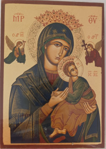 Ikona bizantyjska - Matka Boża Nieustającej Pomocy, 9 x 12,5 cm