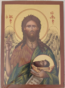Ikona bizantyjska - św. Jan Chrzciciel, 9 x 12,5 cm