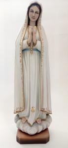 Figura Matka Boska Fatimska, rzeźba drewniana, wysokość 90 cm