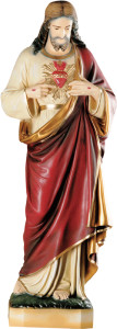 Figura Serce Pana Jezusa, materiał żywiczny, wysokość 97 cm