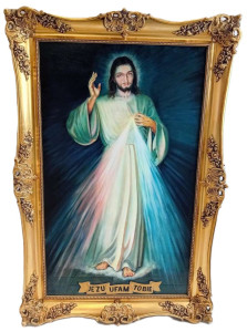 Obraz malowany na desce - Jezu Ufam Tobie, 117 x 79 cm