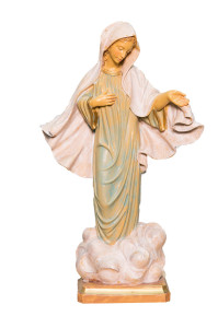 Madonna Medjugorie, rzeźba drewniana, wysokość 25 cm