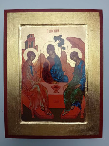 Ikona bizantyjska - Święta Trójca, 23,5 x 18 cm