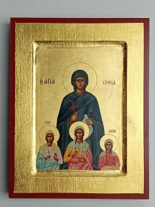 Ikona bizantyjska - św. Zofia, 23,5 x 18 cm