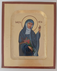 Ikona bizantyjska - św. Rita, 12,5 x 10,5 cm 