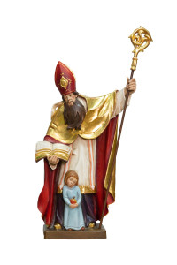 Święty Mikołaj Biskup, rzeźba drewniana, wysokość 40 cm