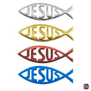 Naklejka - rybka chrześcijańska - Ichtys - JESUS
