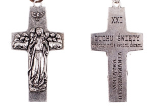 Naszyjnik  krzyżyk pamiątka bierzmowania Krzyż Papieża Franciszka