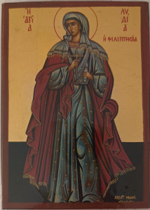 Ikona bizantyjska - św. Lidia z Tiatyry, 9 x 12,5 cm