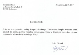 Zofia Bieniek, Goszkowo