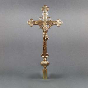 Krzyż mosiężny procesyjny wys.62 cm