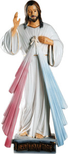 Figura Jezusa Miłosiernego, materiał żywiczny, wysokość 75 cm
