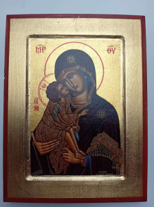 Ikona bizantyjska - Matka Boża Włodzimierska, 23,5 x 18 cm