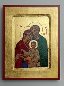 Ikona bizantyjska - św. Rodzina, 23,5 x 18 cm