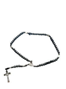 Różaniec Święty Benedykt - Sznurek - Drewno 10 mm + Metal
