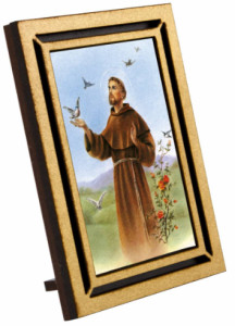 Święty Franciszek - Obraz prostokątny w ramce HDF - ze stojaczkiem 6,5 x 8.5