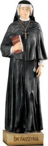 Figura św. Faustyny, materiał żywiczny, wysokość 140 cm