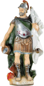 Figura św. Floriana, materiał żywiczny, wysokość 56 cm