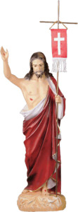 Figura Chrystusa Zmartwychwstałego, materiał żywiczny, wysokość 63 cm