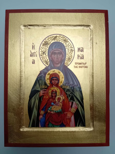 Ikona bizantyjska - Błogosławione Macierzyństwo, 23,5 x 18 cm