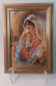 Obraz w ramie Matki Boskiej z dzieciątkiem, 10 x 15 cm