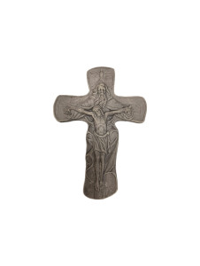 Płaskorzeźba gipsowa szara 14x19 cm - Krzyż Trójcy Świętej