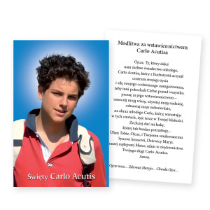 Święty Carlo Acutis - Obrazek z modlitwą 