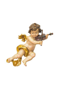 Anioł ze skrzypcami, rzeźba antyczna złocona, wysokość 20 cm