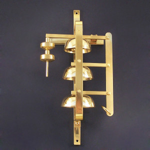 Sygnaturka mosiężna, dzwonek potrójny, wys. 42 cm